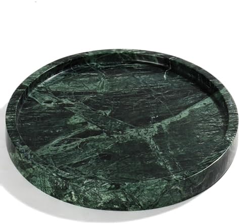 YMXYJM Real Natural Round Marble Tray by YMXYJM