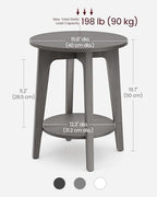 VASAGLE Round Side Table with Lower Shelf, End Table - Image 3
