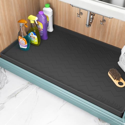 TigeJoy Under Sink Mats for Kitchen Waterproof 34" x 22", Cabinet Liner by TigeJoy