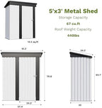 Patiowell 5x3 FT Outdoor Storage Shed - Image 3