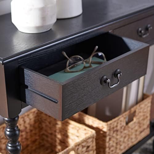 SAFAVIEH Athena 2-Drawer Wood Console Entryway Table, 35.5" Black CNS5702B - Image 7