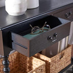 SAFAVIEH Athena 2-Drawer Wood Console Entryway Table, 35.5" Black CNS5702B - Image 7