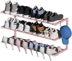 Wall Mounted Shoe Rack, 3 Tier Hanging Shoe Rack Holds 12 Pairs, Space Saving by HomeOrganizerandStorage