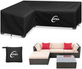 Kipiea Patio L-Shaped Sectional Sofa Cover, 420D Heavy-Duty Oxford Fabric by Kipiea
