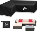 Kipiea Patio L-Shaped Sectional Sofa Cover, 420D Heavy-Duty Oxford Fabric by Kipiea