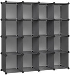 SONGMICS 16 Cube Storage Organizer，Plastic Stackable Cube Shelf by SONGMICS