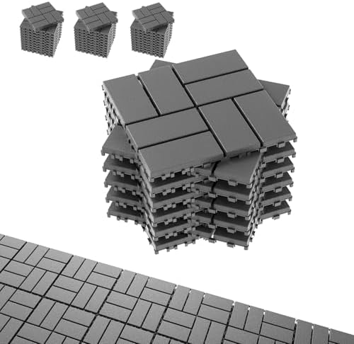 EchoDeck Interlocking Deck Tiles, 36 Pack Patio Tiles Outdoor Interlocking All by Unknown