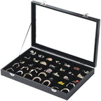 Coward Ring Earring Jewelry Organizer Box, 35 Grids Dustproof Display Holder by FocusOnJewelryDisplay15yrs