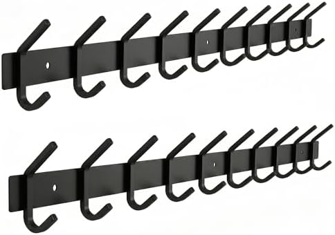 Coat Rack Wall Mount – 30 Inch Stainless Steel Hook Rail by SAYONEYES