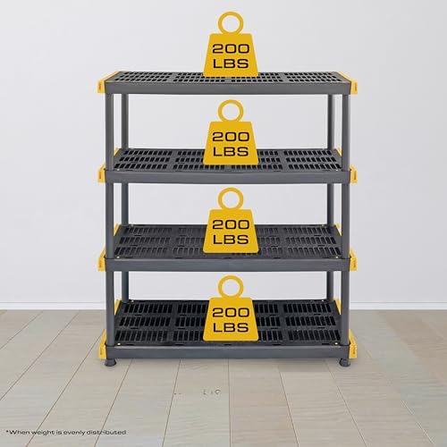 CX 4-Tier Heavy Duty Plastic Storage Shelves - Image 4