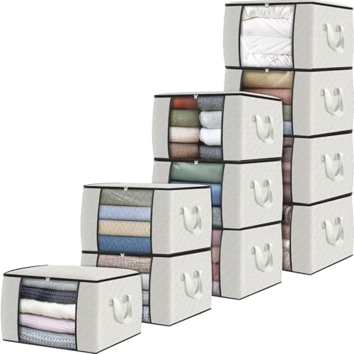Fab totes 10 Pack Storage Bags for Clothes Blanket Storage Bins by Fabtotes