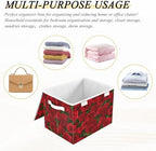 Bolaz Red Rose Leaves Pattern Storage Bins - Image 7