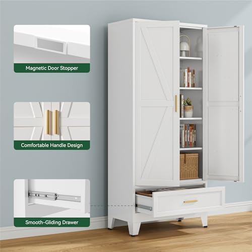 Bevivog Farmhouse Metal Storage Cabinet - Image 6