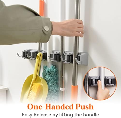 Lifewit Mop and Broom Holder Organizer Wall Hanging Mount, 2 Pack - Image 3