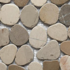 CNK Tile Sliced Mixed White Tan & Grey Pebble Tile - Image 5