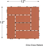 Pure Garden 50-LG1190 Patio and Deck Tiles – Interlocking Criss-Cross Pattern - Image 6