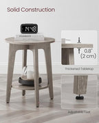 VASAGLE Round Side Table with Lower Shelf, End Table - Image 4