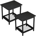 2-Tier Outdoor Side Table with Storage, Weather Resistant Patio End Table by PyraLineHome