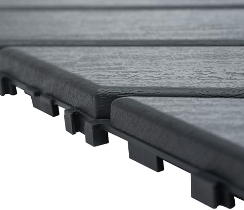 Plastic Interlocking Deck Tiles 12"x12" Waterproof Outdoor Patio Flooring PP - Image 7