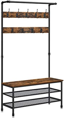 VASAGLE Coat Rack and Storage Bench, Hall Tree by VASAGLEbySONGMICSHOME