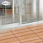 12"x12" Interlocking Deck Tiles, Modern Plastic Wood Outdoor Flooring Tiles - Image 3
