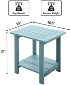 Meluvici Double Adirondack Side Table Weather Resistant, Outdoor Rectangular - Image 3