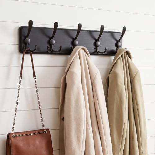 WEBI Rustic Coat Rack Wall Mount, Wood Coat Hooks Wall Mounted Coat Hanger - Image 2