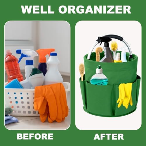 Cleaning Caddy with Handle, 17L Foldable Cleaning Supplies Organizer, Portable - Image 3
