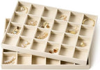 pickpiff Drawer Jewelry Organizer & Display Trays: 2pcs 24grid Velvet Stackable by pickpiff