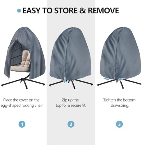 【Upgraded】RICHIE 90”x78” Patio Egg Chair Covers Waterproof & UV Resistant - Image 7