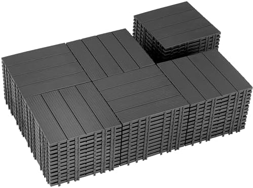 72 PCS Plastic Interlocking Deck Tiles by SkillMaid
