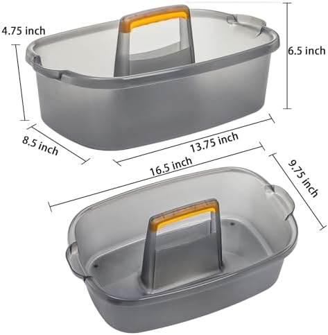 TOPZEA 2 Pack Cleaning Supplies Caddy, Plastic Large Cleaning Supply Storage - Image 2