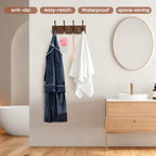 Yangbaga Coat Rack Wall Mount, Acacia Wood Coat Hooks Wall Mount - Image 6