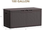 Devoko 100 Gallon Waterproof Deck Box, Resin Large Outdoor Storage Box - Image 6