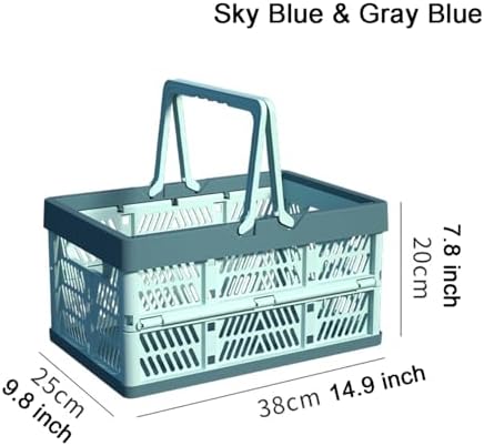 Plastic Storage Crate - 20L Collapsible Crate Stacking Folding Storage Basket - - Image 2