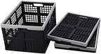 Kekow 3-Pack Black Plastic Collapsible Storage Basket, 42 L Folding Crates - Image 7