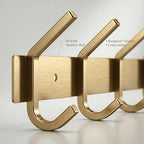 Brushed Gold Wall Mounted Coat Rack – 12 Inch Stainless Steel Rail - Image 4
