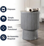JONATHAN Y Louisa Outdoor Accent Table 19" Fluted Polyresin - Image 5