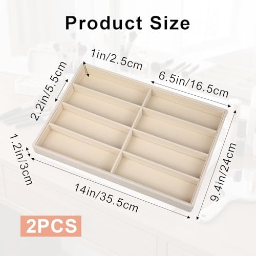 2 Pcs Drawer Sunglass Organizer & Display Tray 8 Grids Velvet Scratch - Image 2