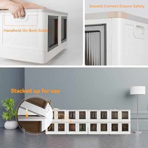 Storage Cabinet with Lids, Foldable Box, 8.4 Gallon, With Double Door and Buckle - Image 6