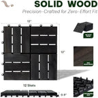 Acacia Interlocking Deck Tiles, 12 Slats, Ebony Black - Image 3