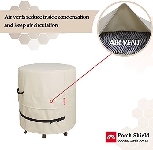 Porch Shield Patio Round Cooler Bar Table Cover 19.5”D x 21“H, Light Tan - Image 5
