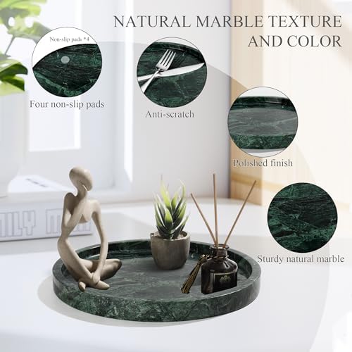 YMXYJM Real Natural Round Marble Tray - Image 5