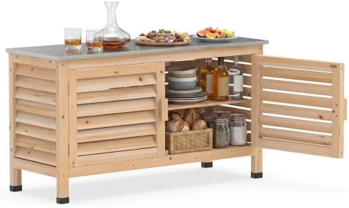 Tangkula Wood Outdoor Storage Cabinet by TANGKULA