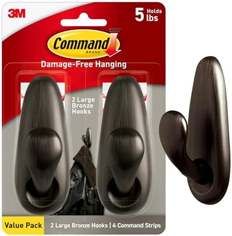 Command Forever Classic Large Metal Hooks, Damage Free Decorating, 2 Hooks by Command
