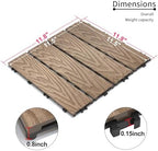 Patio Floor Tiles Pack of 11 WPC Wood-Plastic Composite Patio Deck Tiles DIY - Image 2
