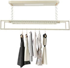 Electric Retractable Airing Rack Off-White Color, Ceiling Clothesline 77lbs Load - Image 2
