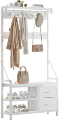 Lulive Hall Tree with Bench and Shoe Storage, 31.5” Coat Rack Freestanding by Lulive