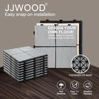 JJWOOD Stone-Look Interlocking Deck Tiles, Matte Rock Texture Outdoor Floor - Image 2