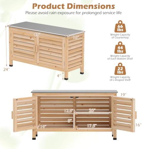 Tangkula Wood Outdoor Storage Cabinet - Image 6